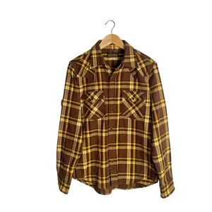 Iron Heart Heavyweight Plaid Western Heritage Flannel Shirt Workwear Grunge L